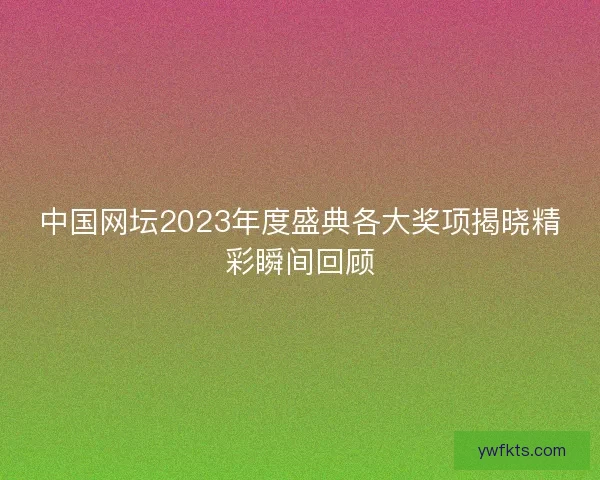 中国网坛2023年度盛典各大奖项揭晓精彩瞬间回顾